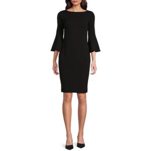 Calvin Klein Black Bell Sleeve Sheath Dress